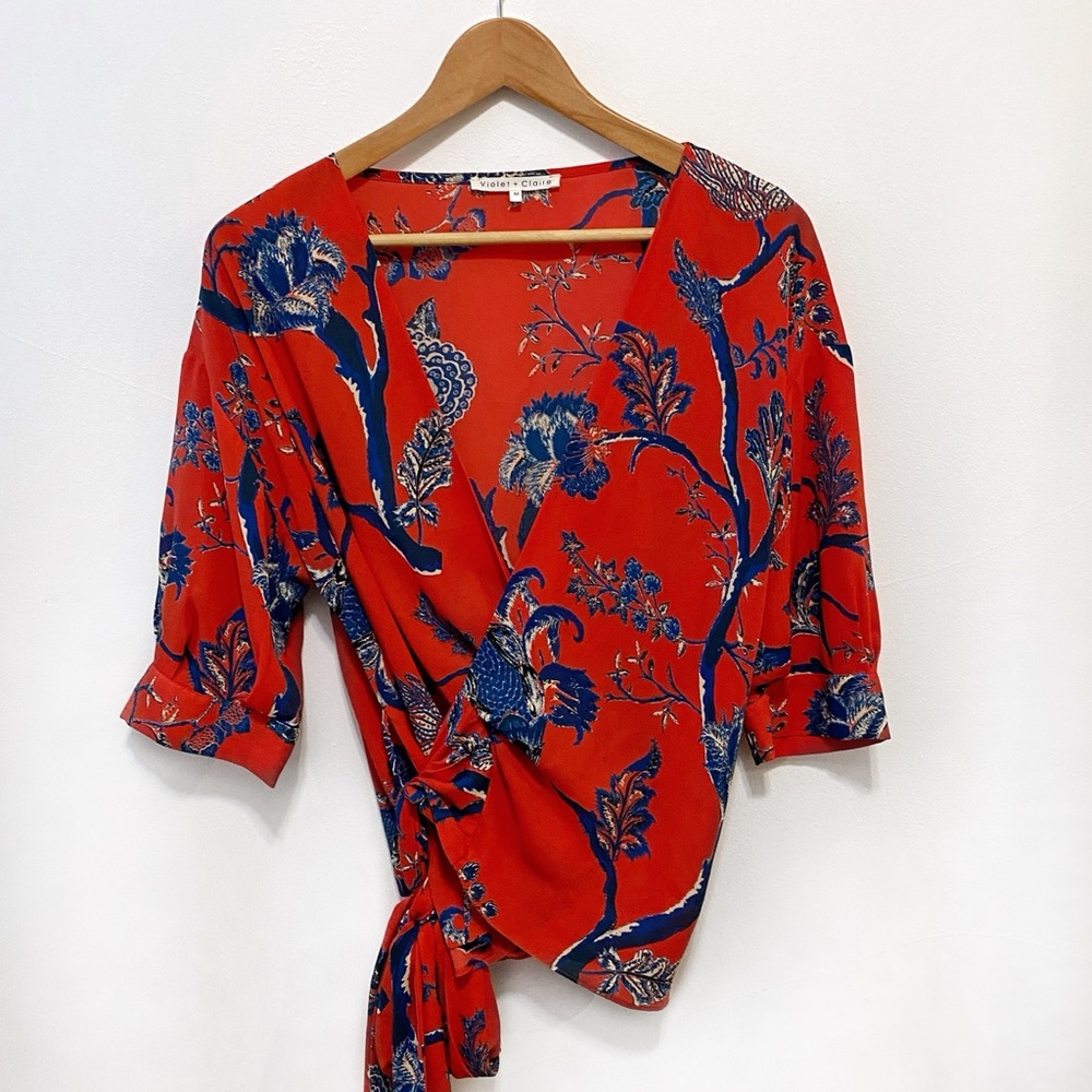 Wrap-around Short Sleeved Blouse